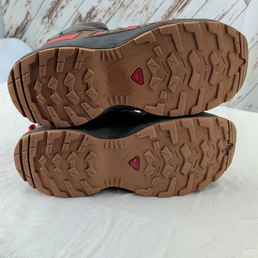 Salomon XA Pro Waterproof Black Red Hiking‎ Youth Shoes